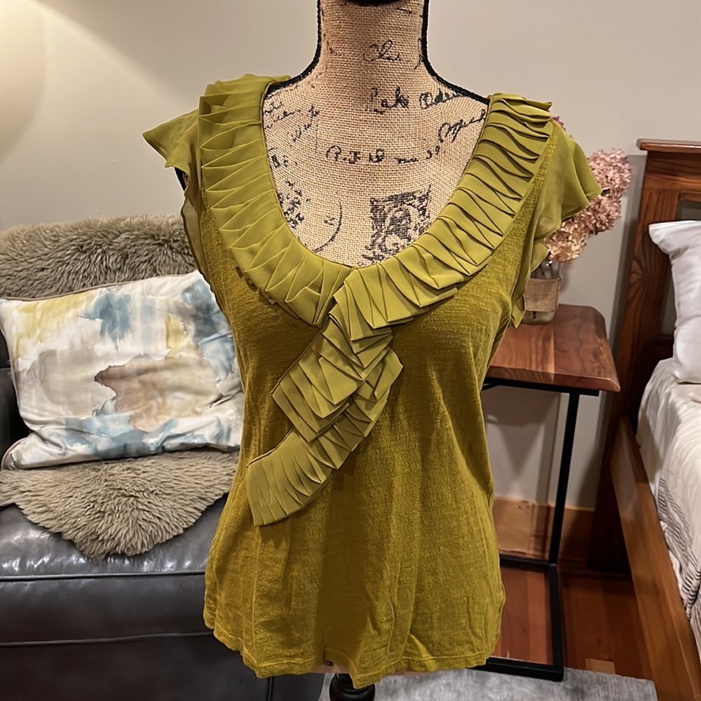 Anthropologie Deletta Green Top - Size M